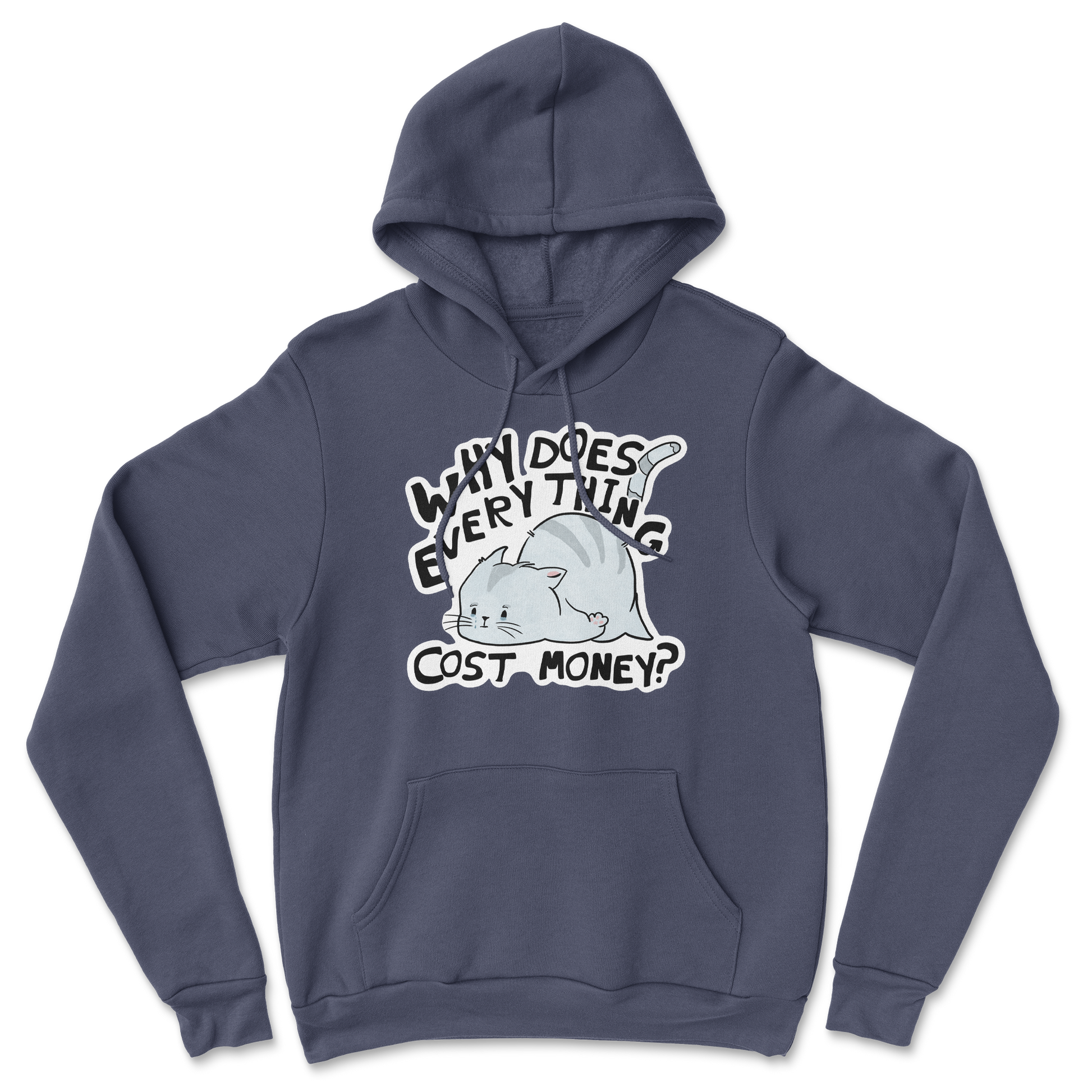 Heavy Blend Hoodie Broke Cat in Navy