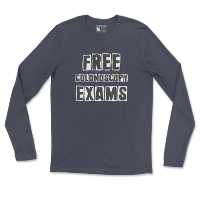 Gildan SoftStyle Long Sleeve Free Colonoscopy Exams in Navy