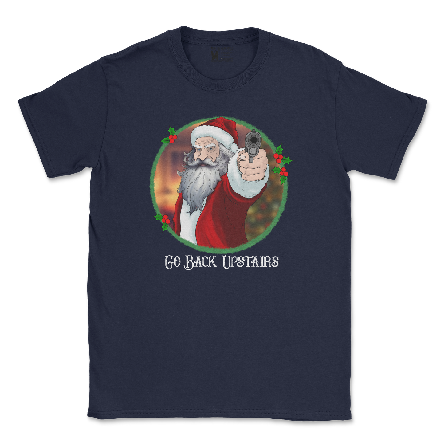 Gildan SoftStyle T-Shirt Angry Santa  in Navy