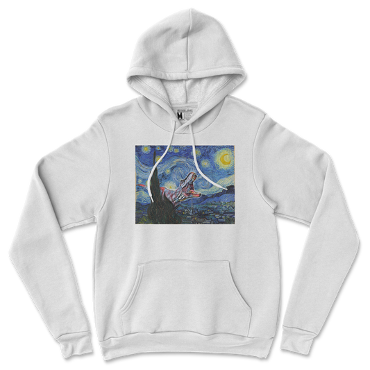 Gildan SoftStyle Hoodie Van Gogh but Cooler in White