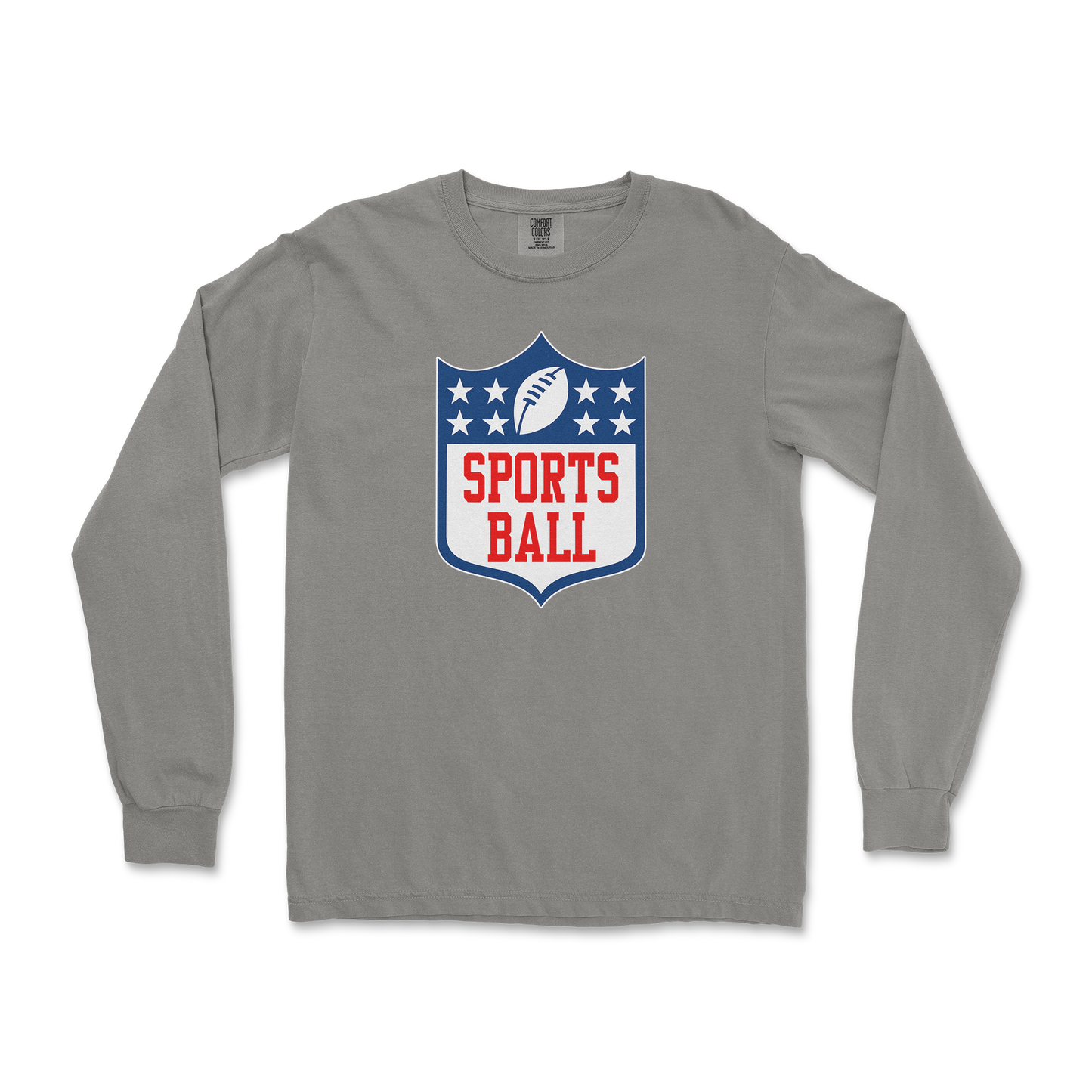 Comfort Colors Long Sleeve Sports Ball in Grey