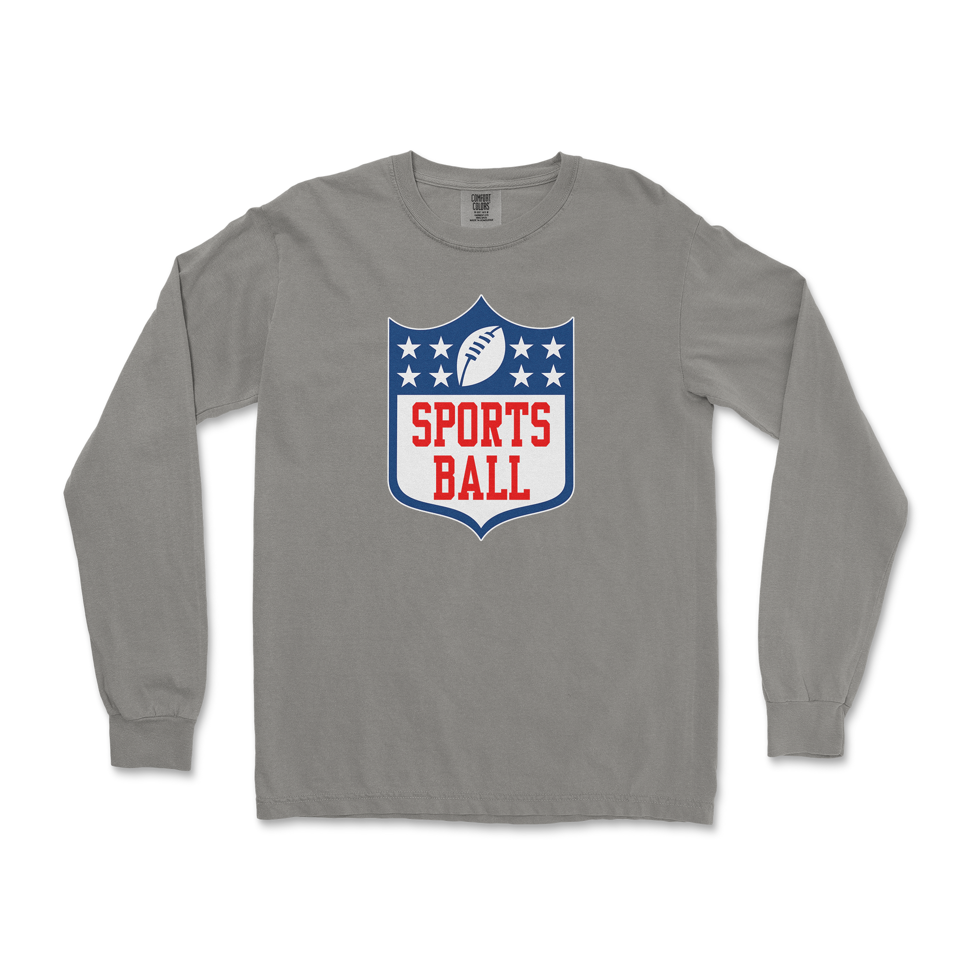 Comfort Colors Long Sleeve Sports Ball in Grey