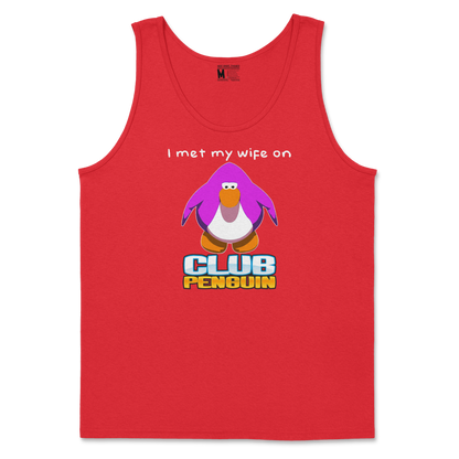 Gildan SoftStyle Tank Top Club Penguin Wife  in Red