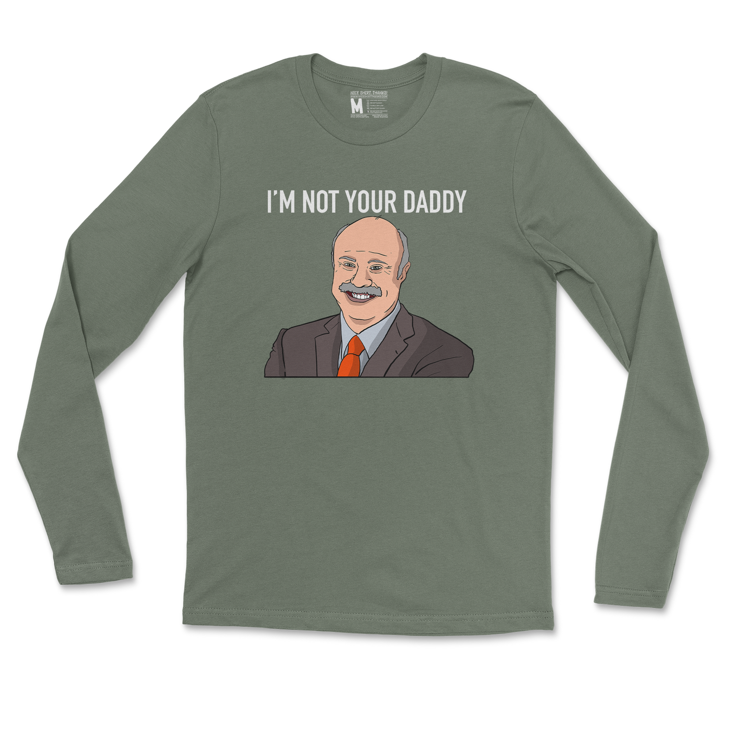 Gildan SoftStyle Long Sleeve Daddy Phil in Military Green