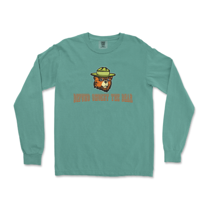 Comfort Colors Long Sleeve Defund Smokey Bear in Light Green