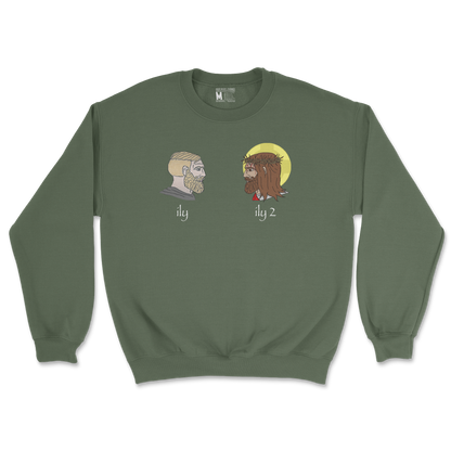 Gildan SoftStyle Crew Neck ILY in Military Green