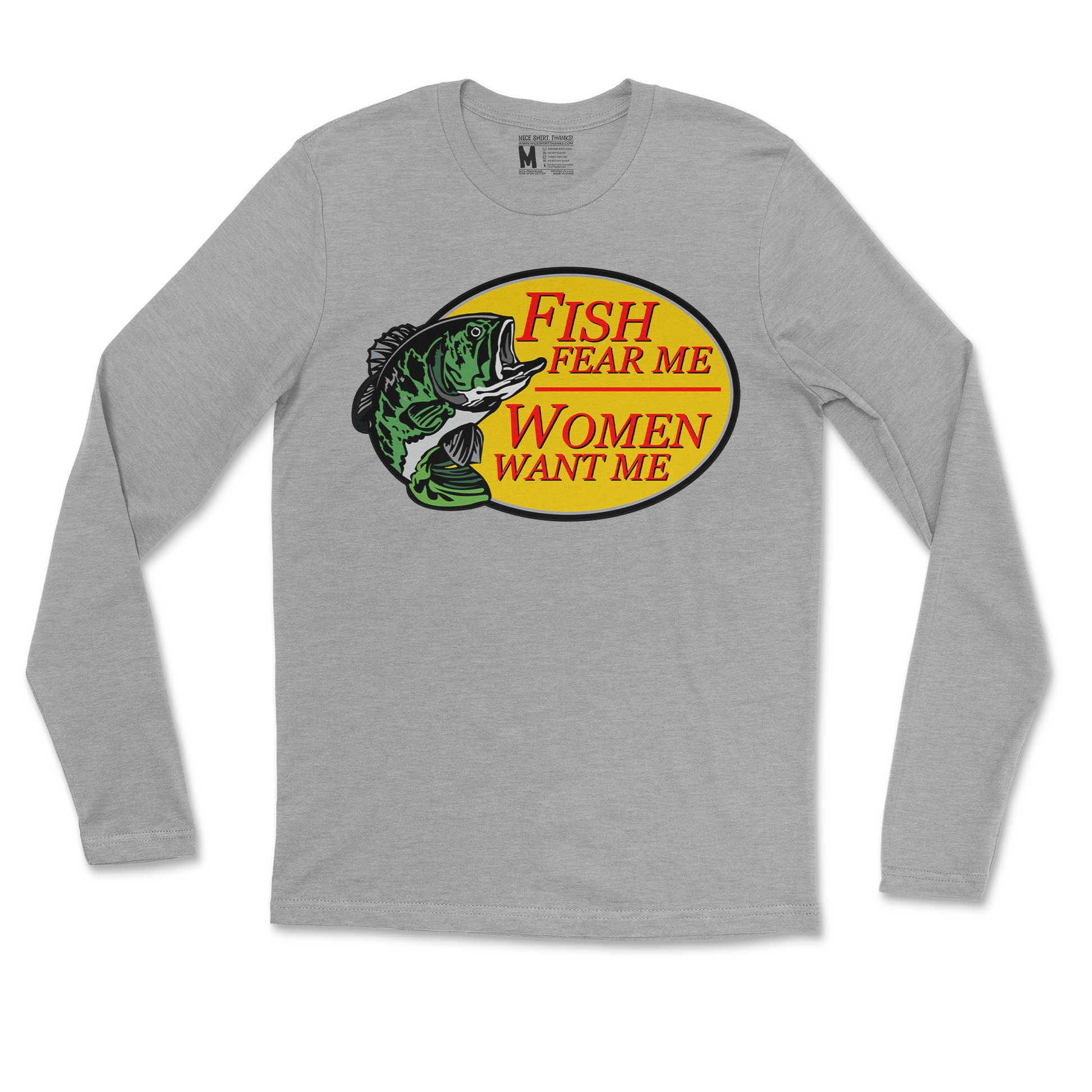 Gildan SoftStyle Long Sleeve For The Fishermen in Sports Grey