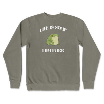 Independent Clothing Co. Crew Neck I Am Fork  in Army