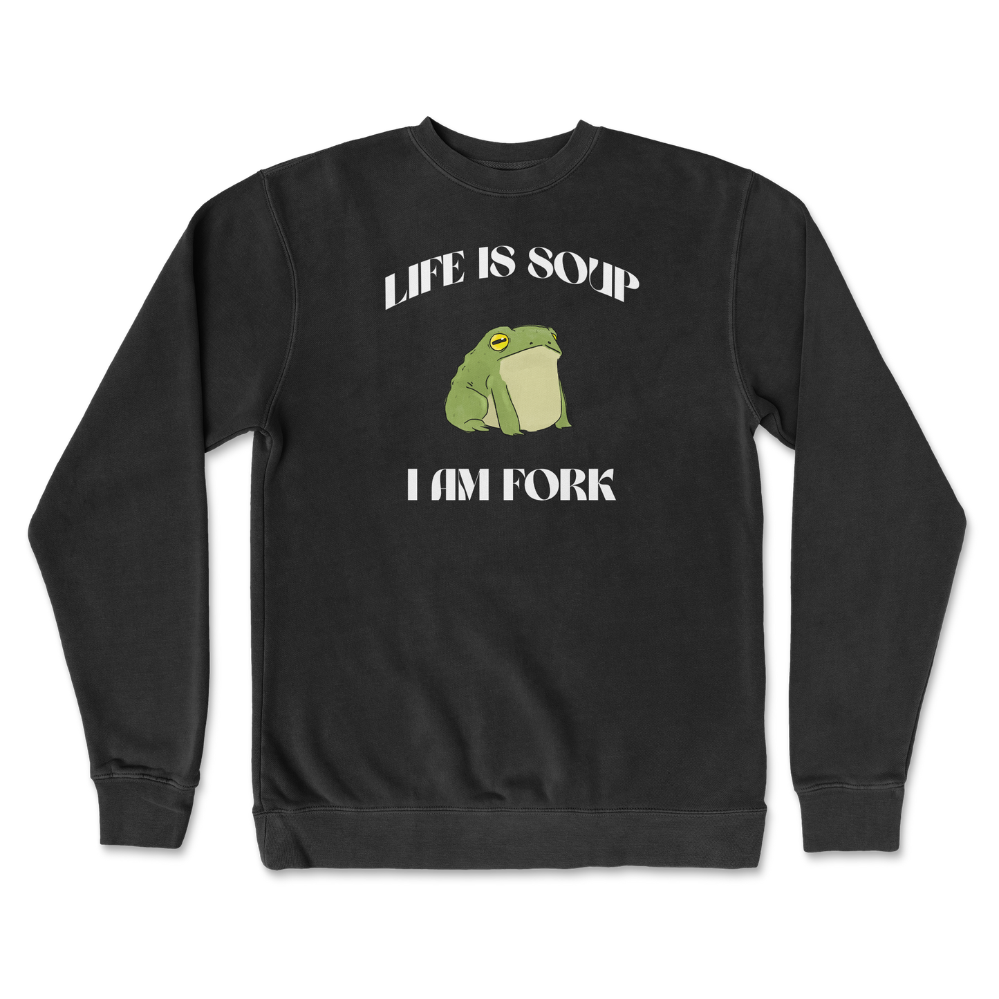 Independent Clothing Co. Crew Neck I Am Fork  in Black