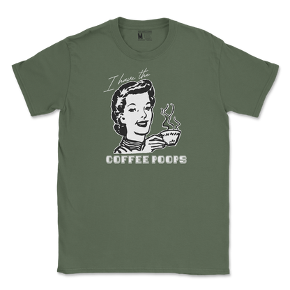 Gildan SoftStyle T-Shirt Coffee Poops  in Military-Green