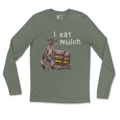 Gildan SoftStyle Long Sleeve I Eat Mulch in Military Green