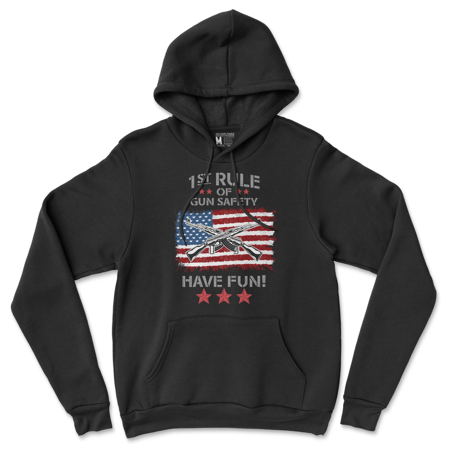 Gildan SoftStyle Hoodie 1st Rule of Gun Safety in Back