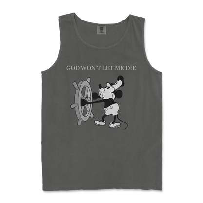 Comfort Colors Tank Top God Wont Let Me Die in Pepper