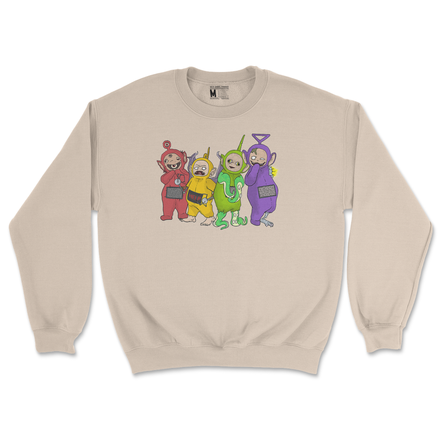 Gildan SoftStyle Crew Neck Telatubbies in Sand