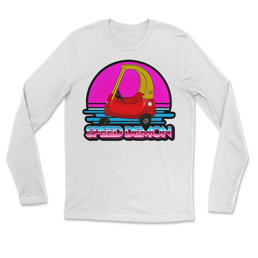 The Nice Shirt Long Sleeve Speed Demon  in White