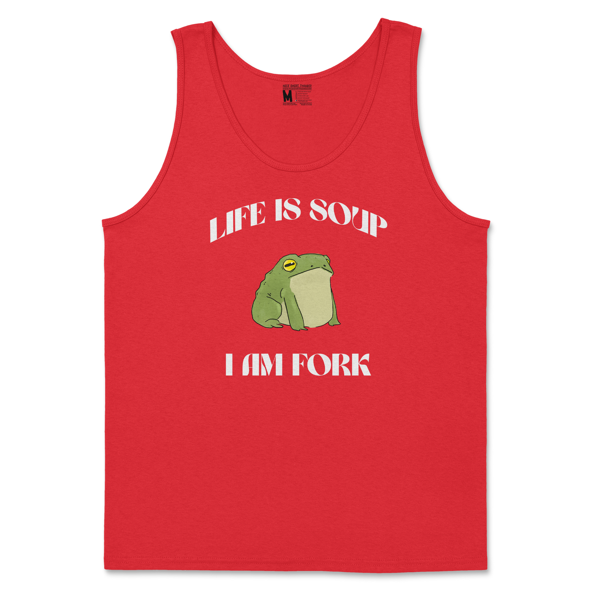 Gildan SoftStyle Tank Top I Am Fork  in Red