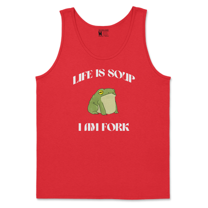 Gildan SoftStyle Tank Top I Am Fork  in Red