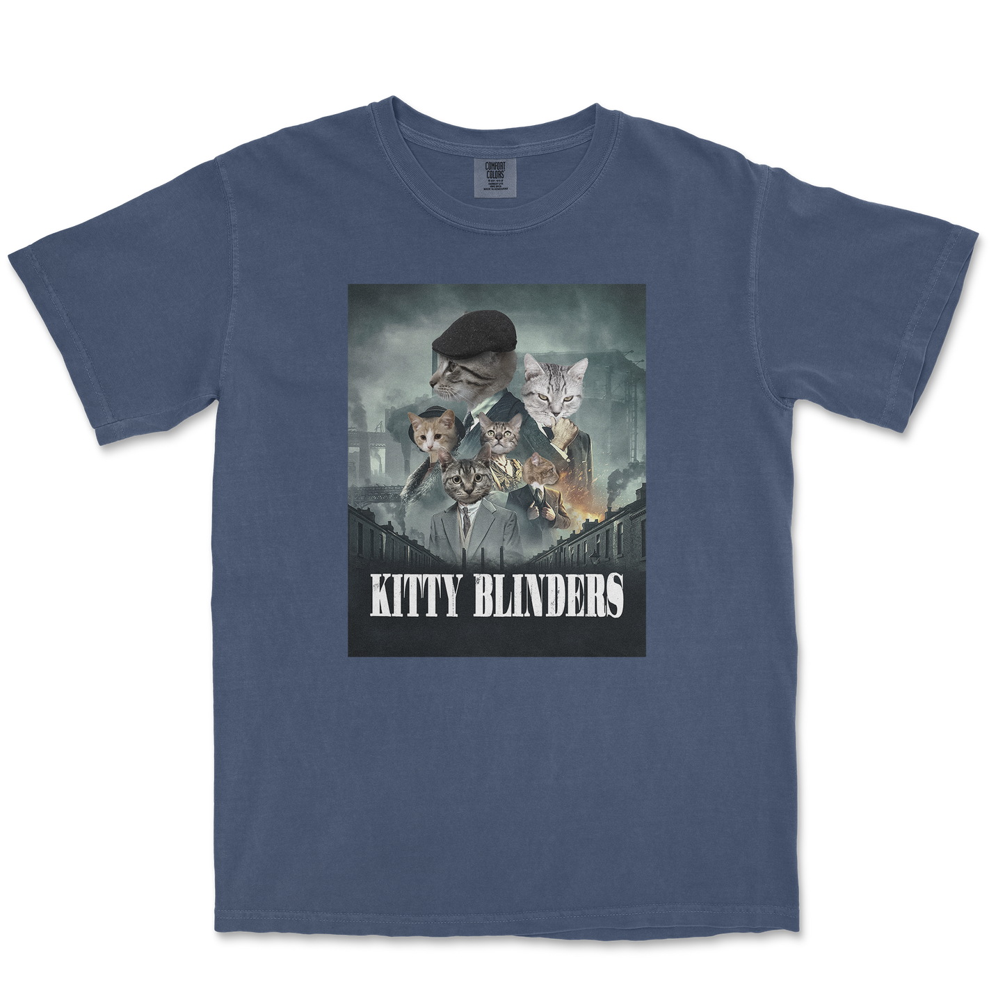 Comfort Colors T-Shirt Kitty Blinders in Midnight