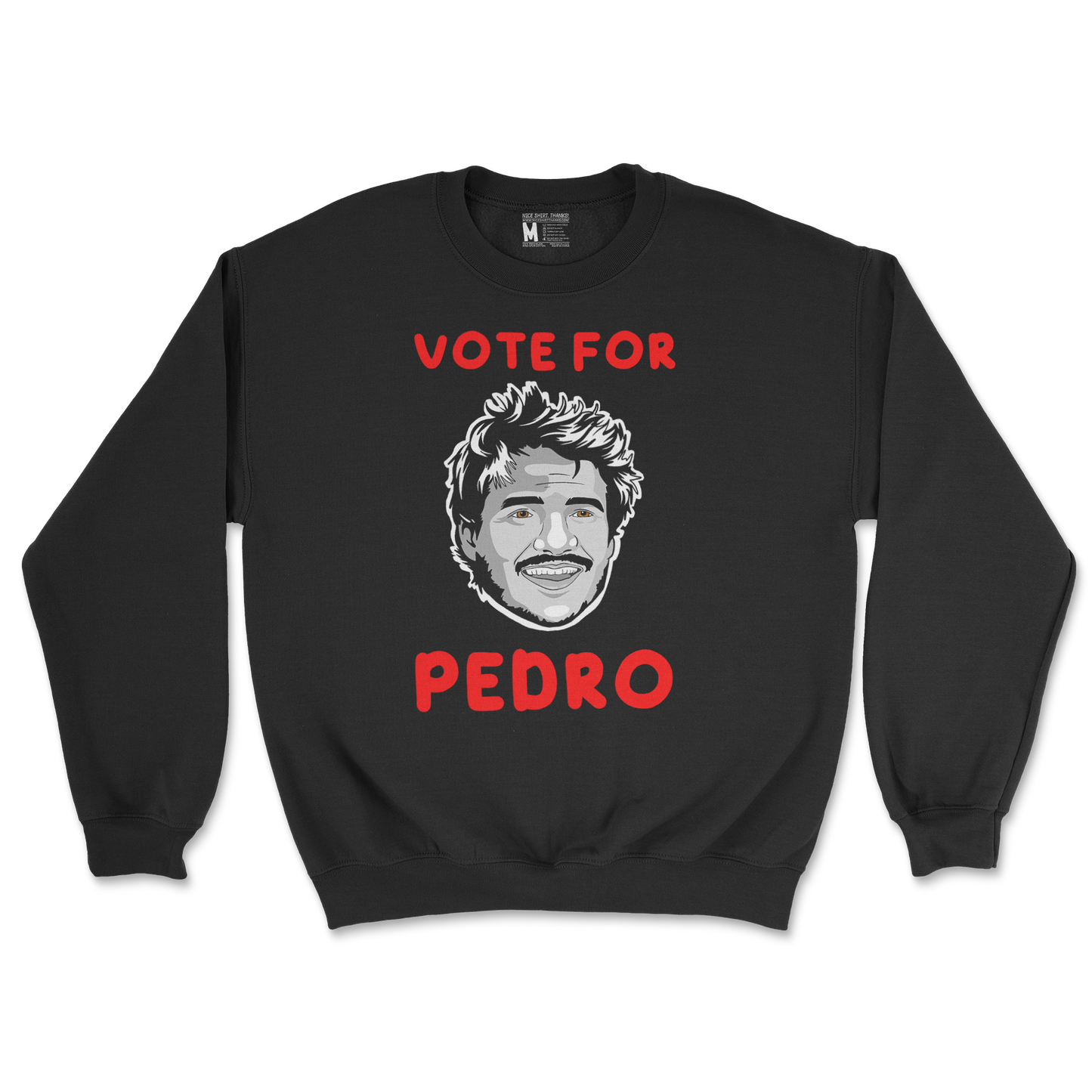 Gildan SoftStyle Crew Neck Vote For Pedro in Black