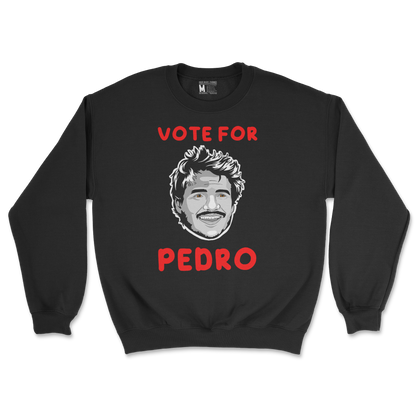 Gildan SoftStyle Crew Neck Vote For Pedro in Black