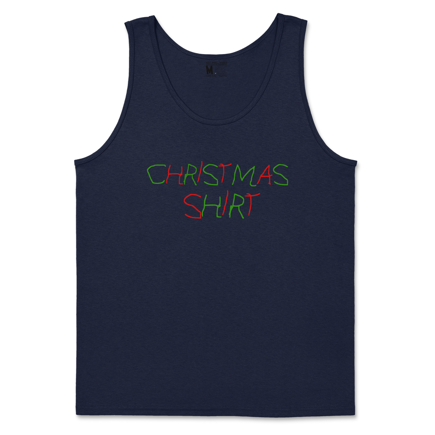 Gildan SoftStyle Tank Top Christmas Shirt in Navy