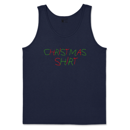 Gildan SoftStyle Tank Top Christmas Shirt in Navy