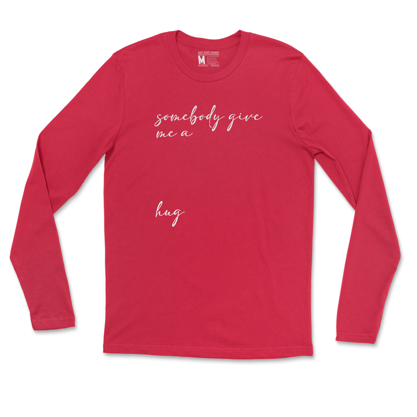 Gildan SoftStyle Long Sleeve Hug Me in Red