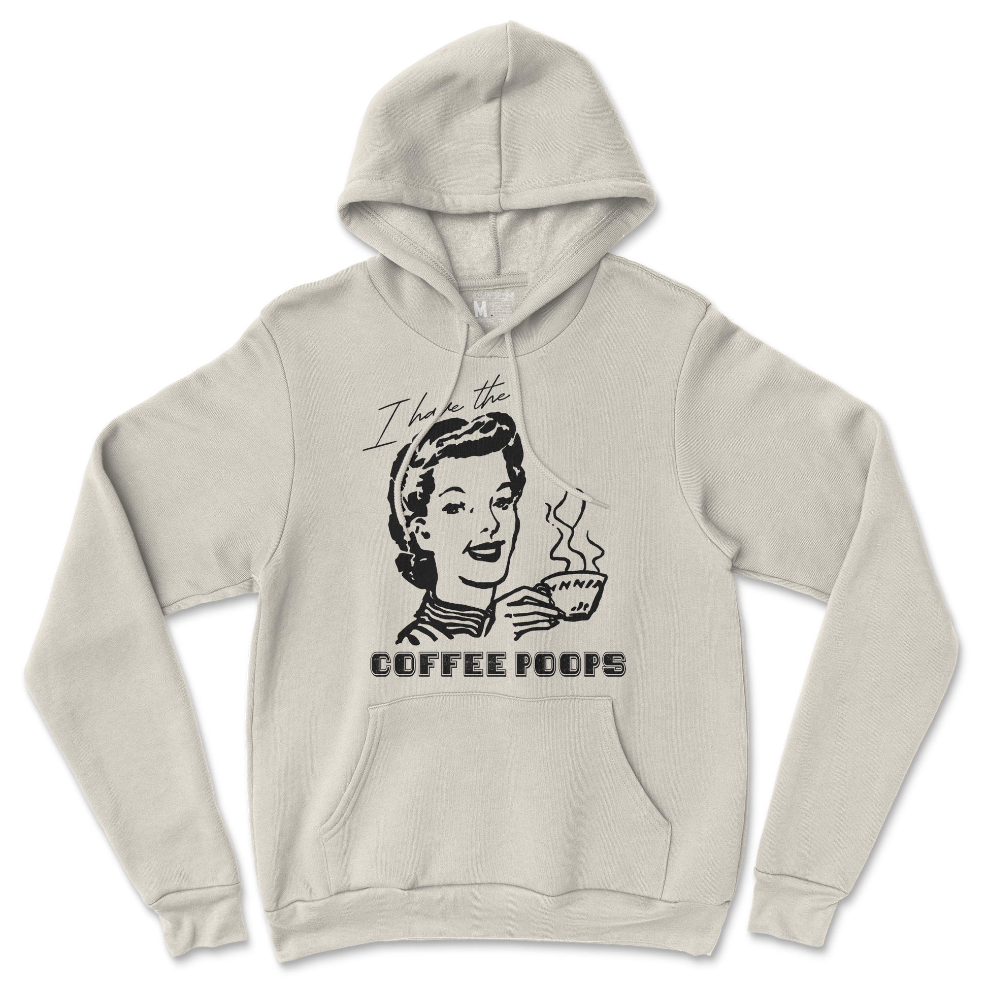 Gildan SoftStyle Hoodie Coffee Poops  in Sand