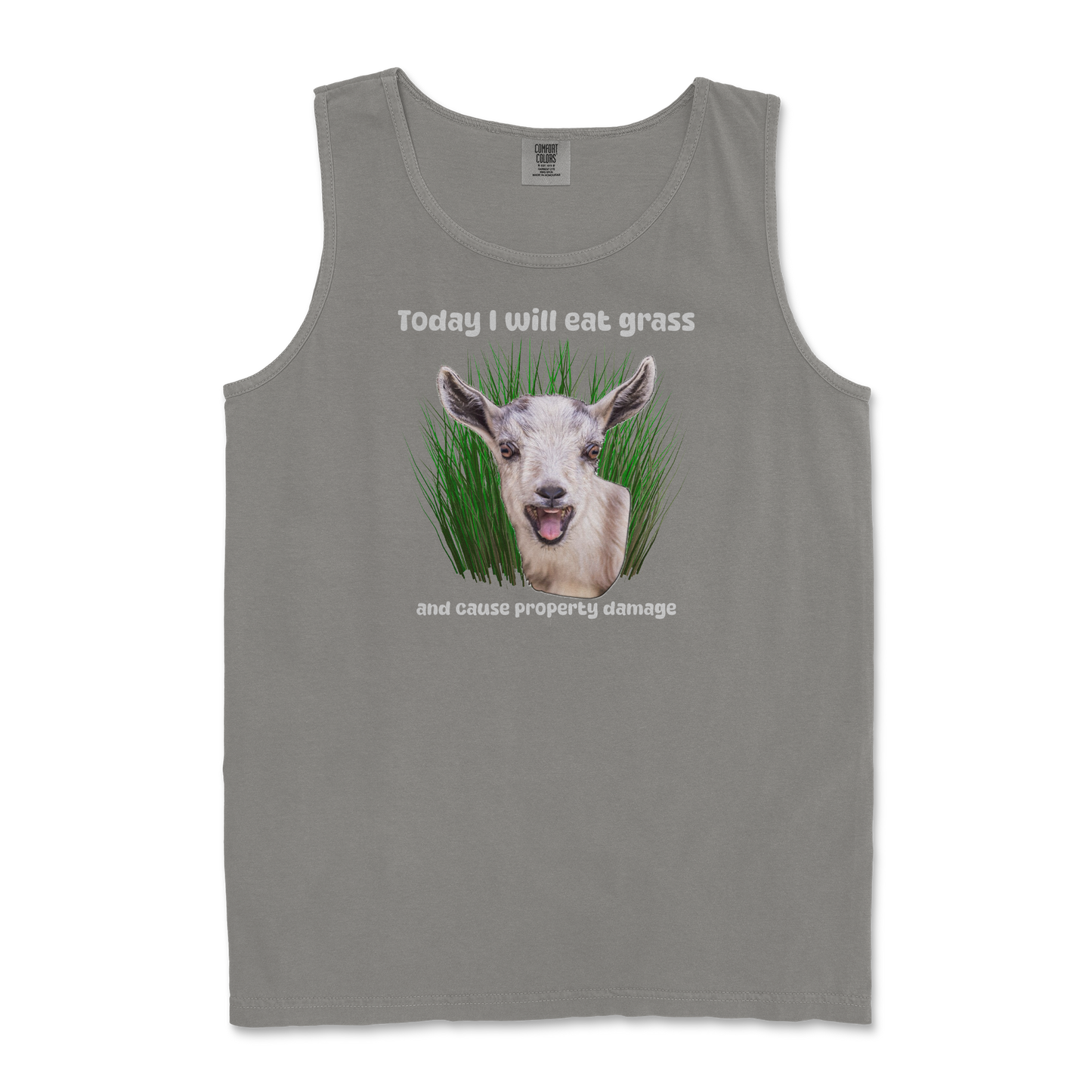 Comfort Colors Tank Top Crazy Goat  in Grey