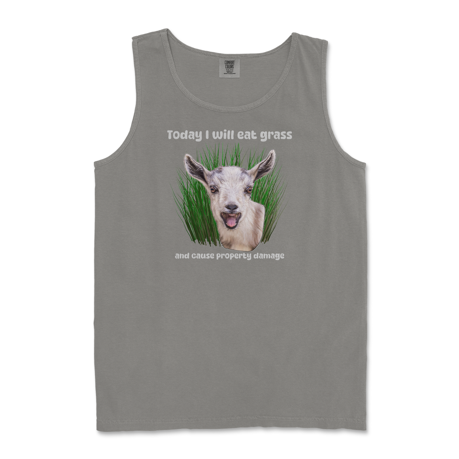 Comfort Colors Tank Top Crazy Goat  in Grey