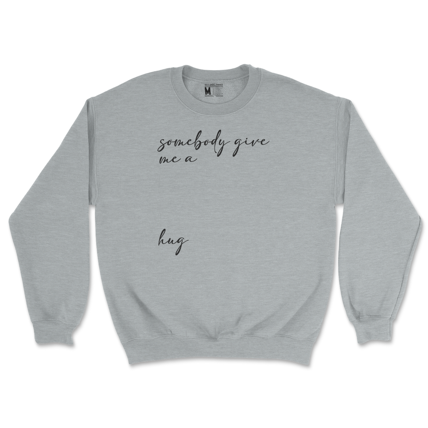 Gildan SoftStyle Crew Neck Hug Me in Sports Grey