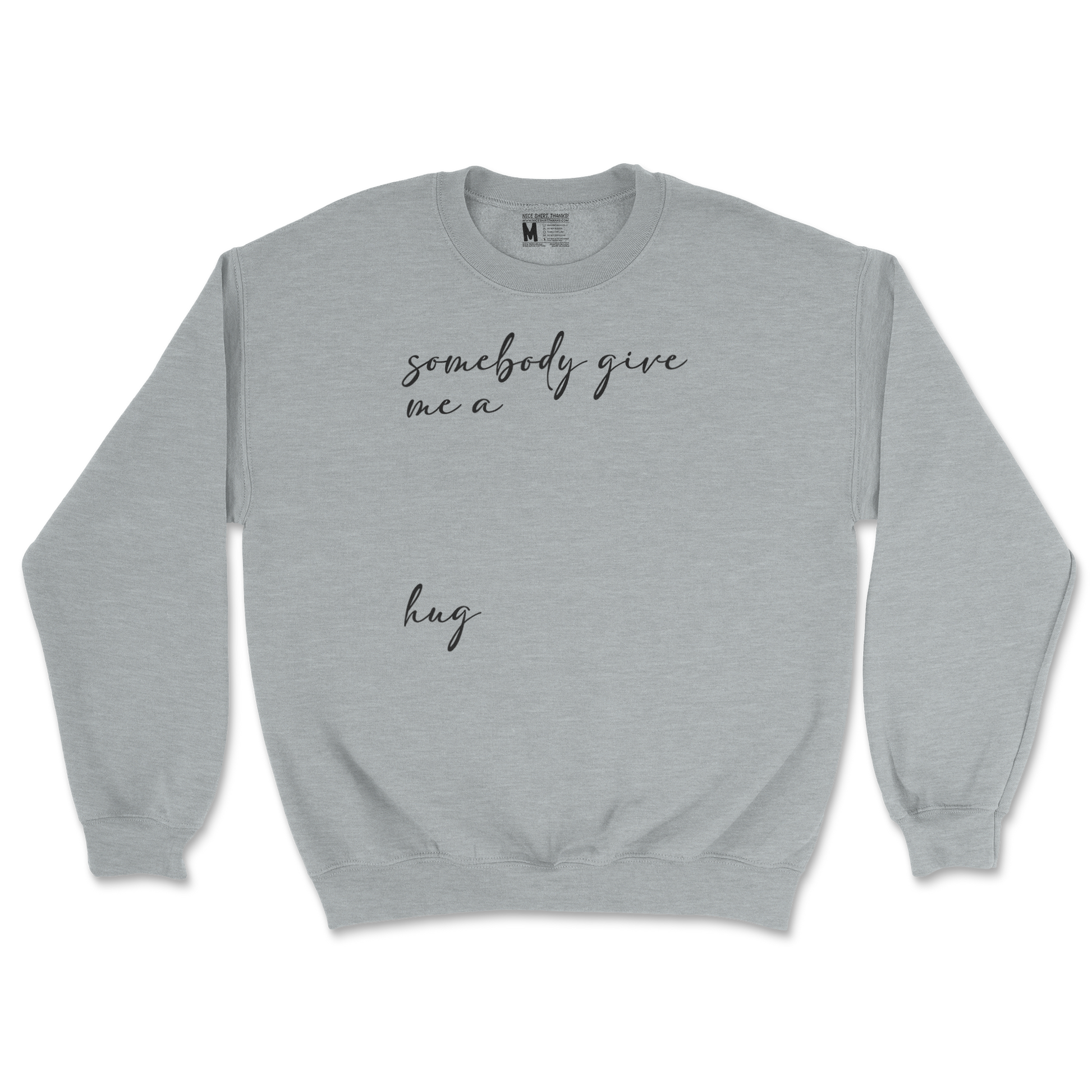 Gildan SoftStyle Crew Neck Hug Me in Sports Grey