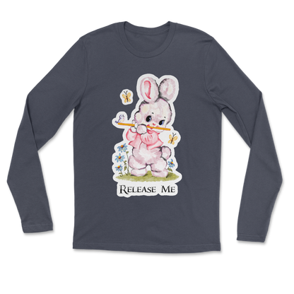 Heavy Blend Long Sleeve Cute Bunny in Navy