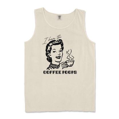 Comfort Colors Tank Top Coffee Poops  in Ivory