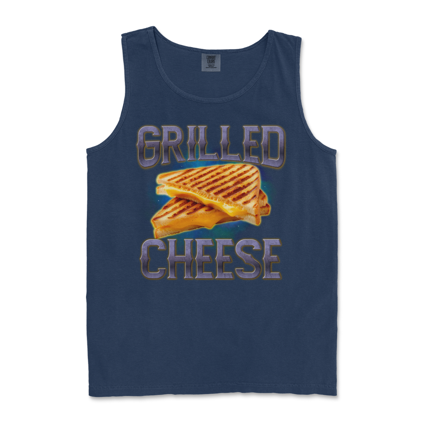 Comfort Colors Tank Top Grilled Cheese  in True-Navy