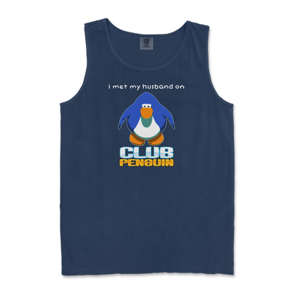 Comfort Colors Tank Top Club Penguin Husband  in True-Navy