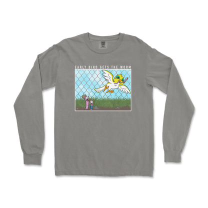 Comfort Colors Long Sleeve Early Bird in Grey