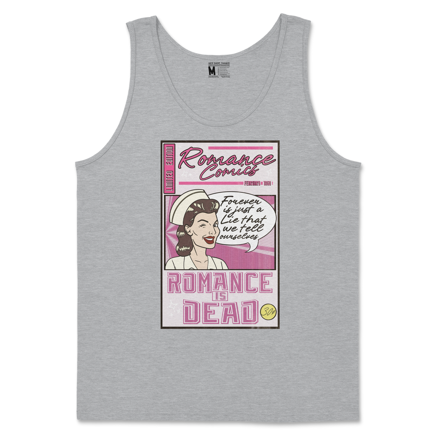 Gildan SoftStyle Tank Top Romance is Dead in Sport-Grey