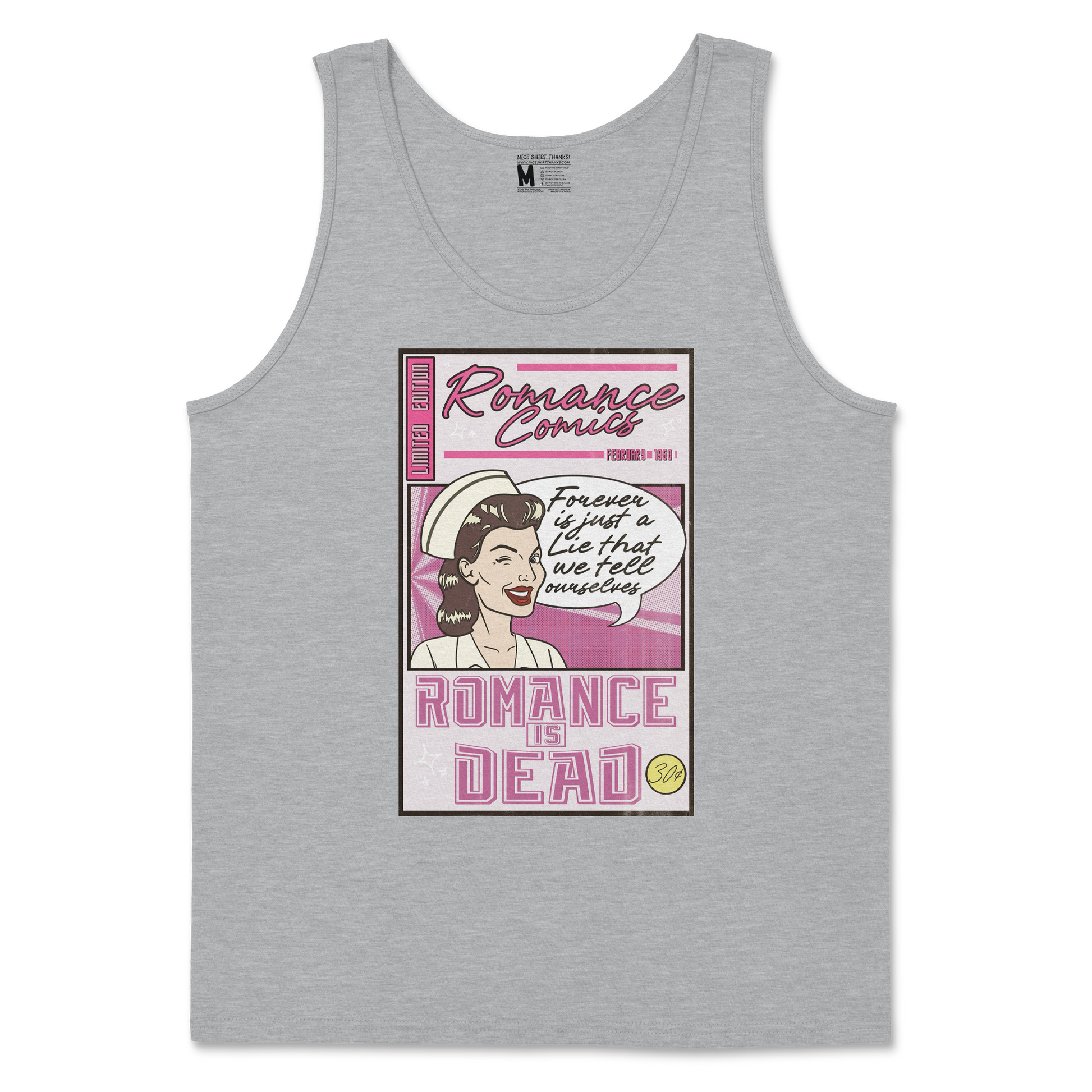 Gildan SoftStyle Tank Top Romance is Dead in Sport-Grey