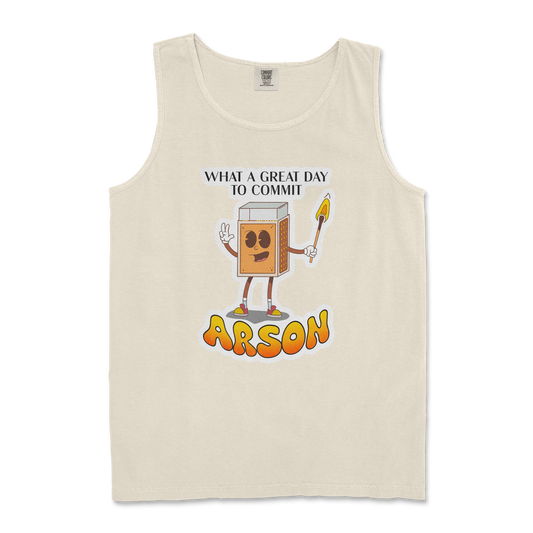 Comfort Colors Tank Top Commit Arson in Ivory