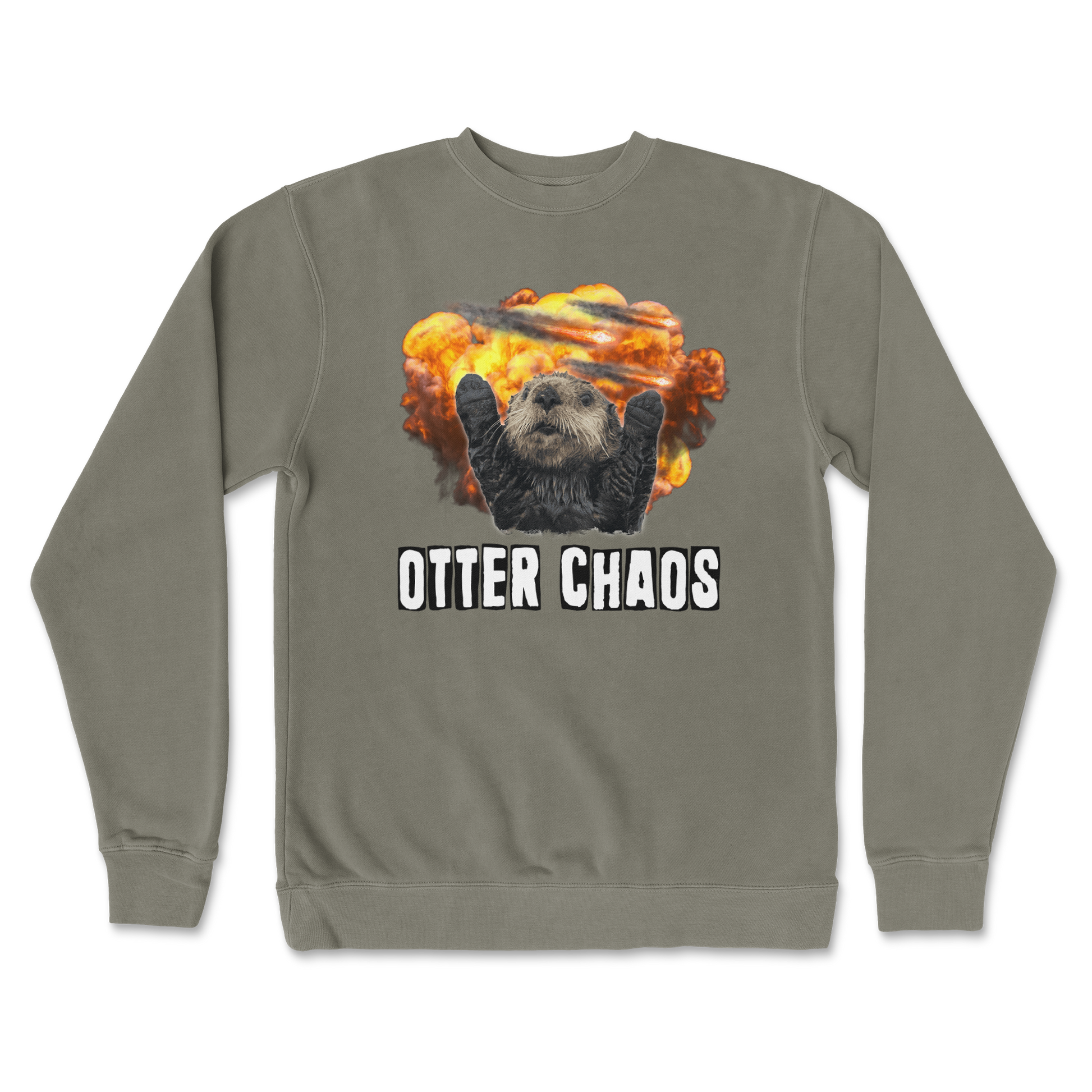 Independent Clothing Co. Crew Neck Otter Chaos in Army