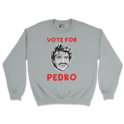 Gildan SoftStyle Crew Neck Vote For Pedro in Sports Grey