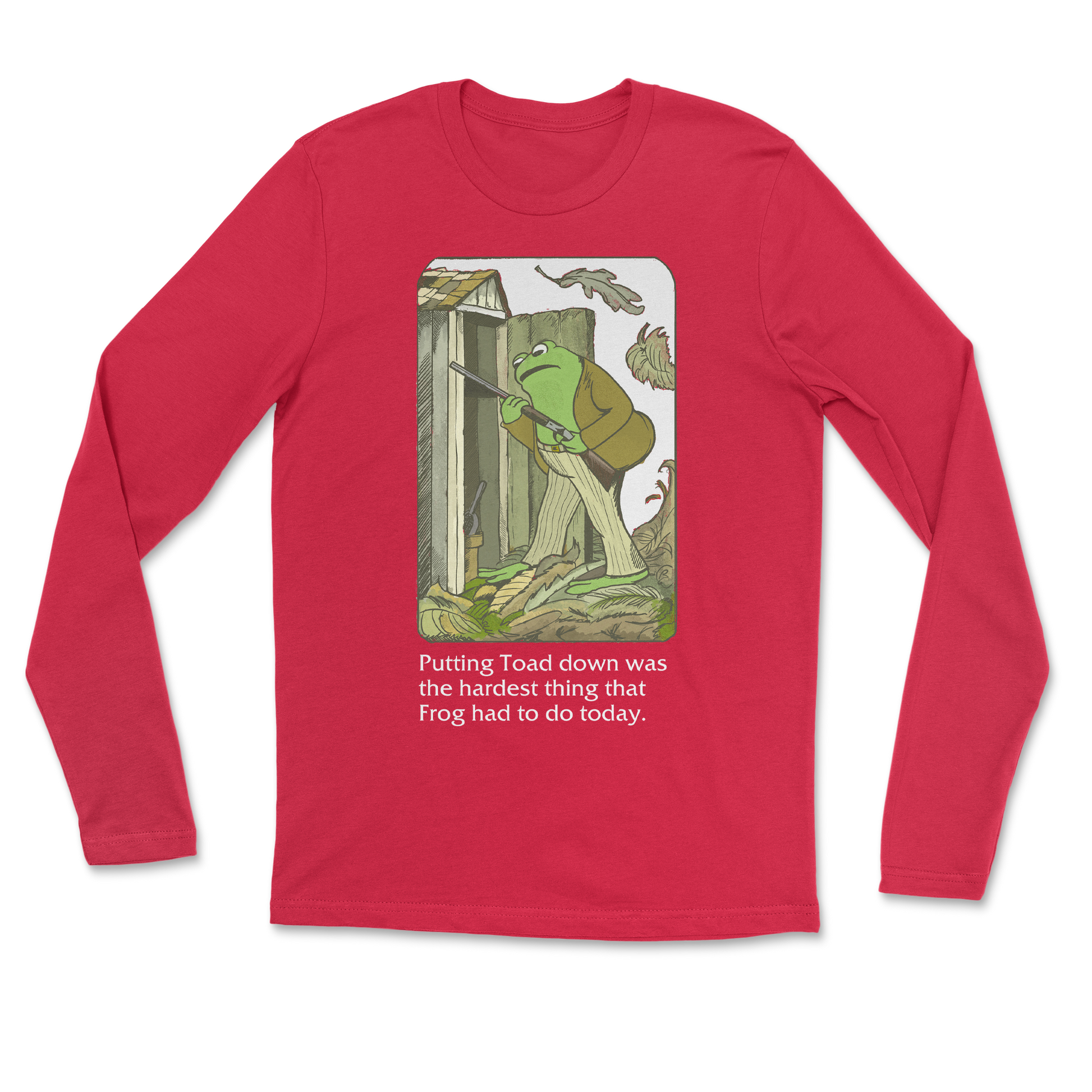 The Nice Shirt Long Sleeve Frog and Toad  in Red