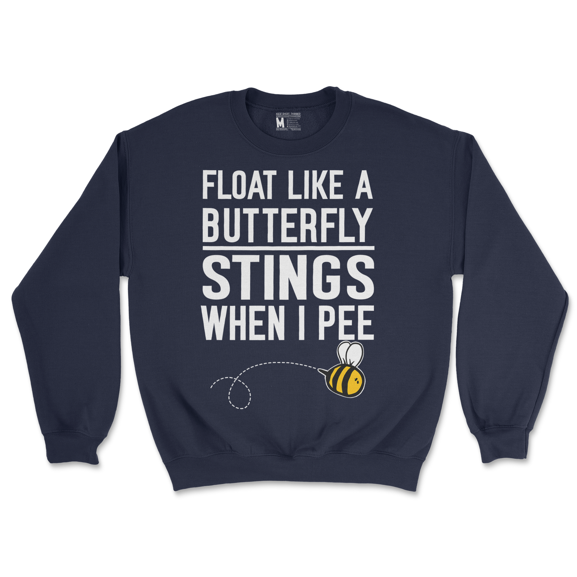 Gildan SoftStyle Crew Neck Stings When I Pee in Navy