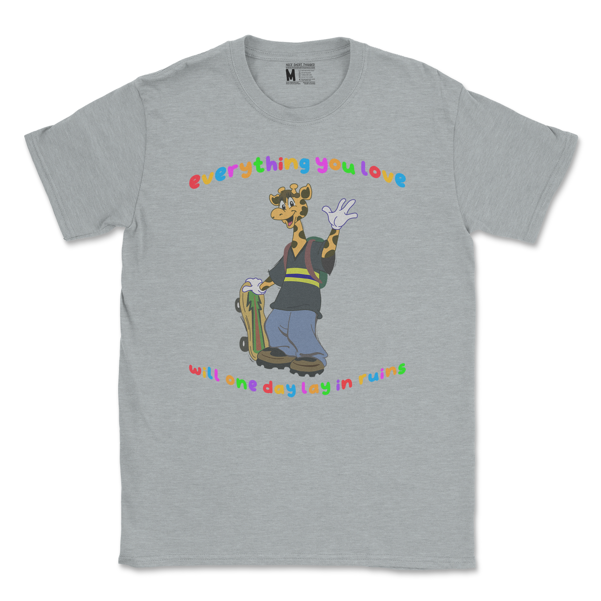 Gildan SoftStyle T-Shirt Jerry the Giraffe in Sports Grey