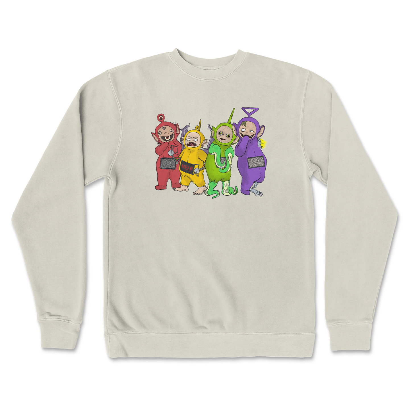 Independent Clothing Co. Crew Neck Telatubbies in Bone