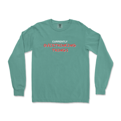 Comfort Colors Long Sleeve For Our Lil Overthinker in LightGreen