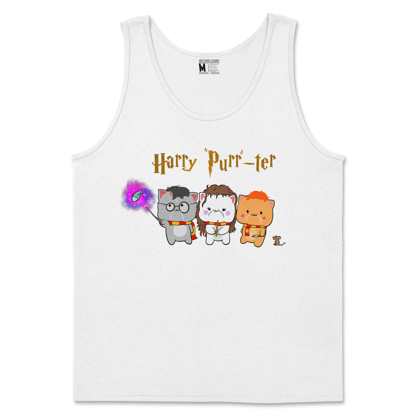 Gildan SoftStyle Tank Top Harry Purrter in White