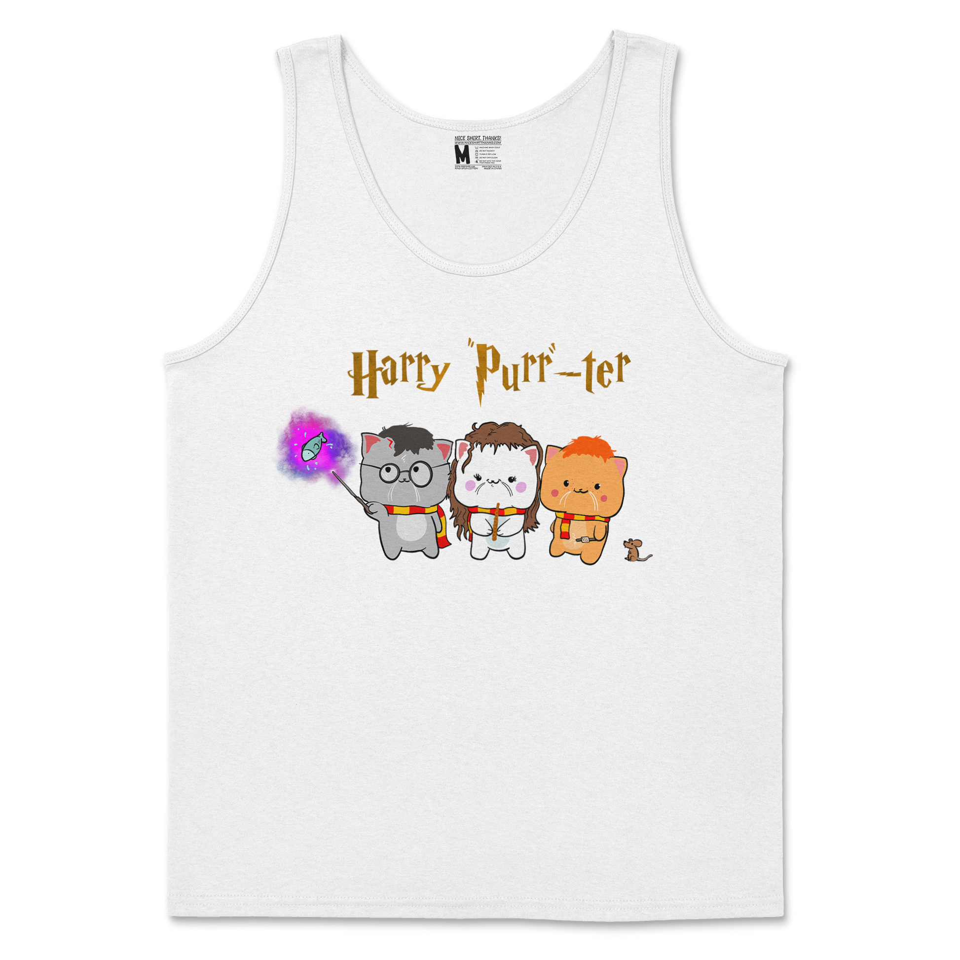 Gildan SoftStyle Tank Top Harry Purrter in White