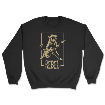 Heavy Blend Crew Neck Rebel Kitty in Black